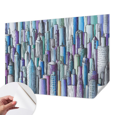 Fotomural decorativo para cabecero de cama con motivo de rascacielos de la ciudad