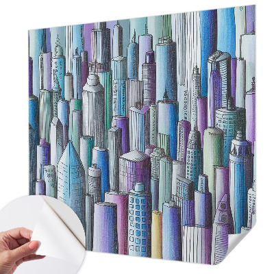 Fotomural decorativo para cabecero de cama con motivo de rascacielos de la ciudad