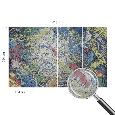 Papel mural texturado decorativo Remolinos de plantas