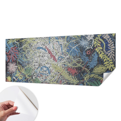 Papel mural texturado decorativo con motivo de remolinos de plantas