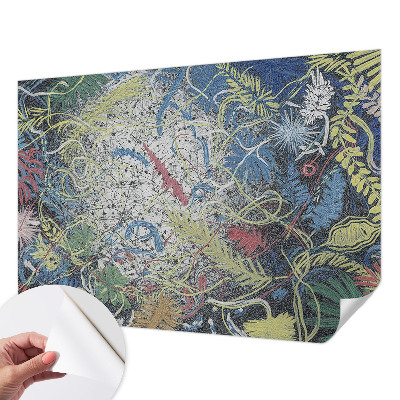 Papel mural texturado decorativo con motivo de remolinos de plantas