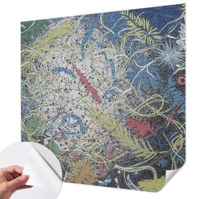 Papel mural texturado decorativo con motivo de remolinos de plantas