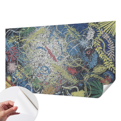 Papel mural texturado decorativo con motivo de remolinos de plantas