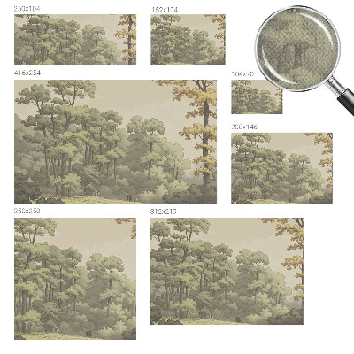 Papel mural con patrón decorativo Idilio forestal