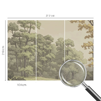 Papel mural con patrón decorativo Idilio forestal