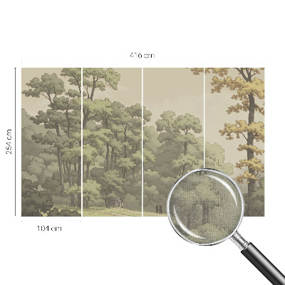 Papel mural con patrón decorativo Idilio forestal