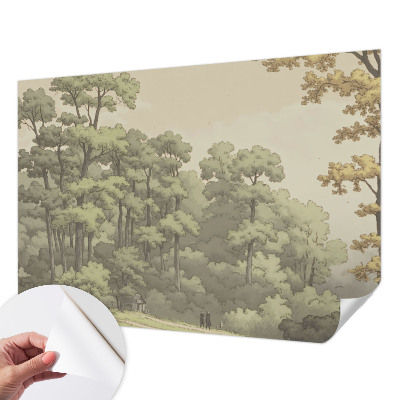 Papel mural con patrón decorativo con diseño 'Idilio forestal'