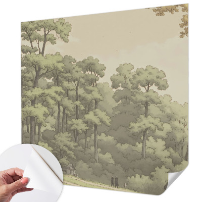 Papel mural con patrón decorativo con diseño 'Idilio forestal'
