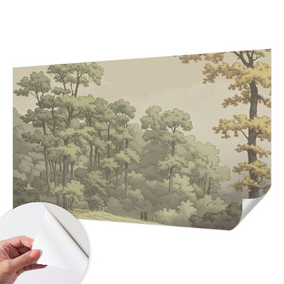 Papel mural con patrón decorativo con diseño 'Idilio forestal'