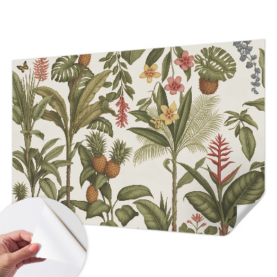 Fotomural decorativo para cabecero de cama con un motivo de naturaleza exótica