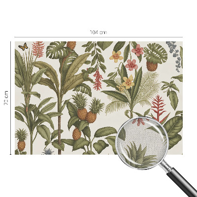 Fotomural decorativo para cabecero de cama con un motivo de naturaleza exótica