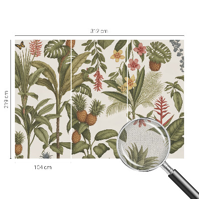 Fotomural decorativo para cabecero de cama con un motivo de naturaleza exótica