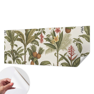 Fotomural decorativo para cabecero de cama con un motivo de naturaleza exótica