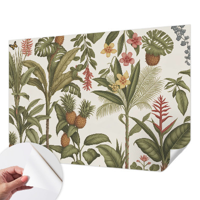 Fotomural decorativo para cabecero de cama con un motivo de naturaleza exótica