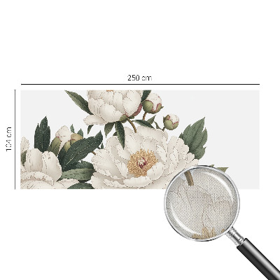 Mural de pared con estampado hermoso peonías blancas