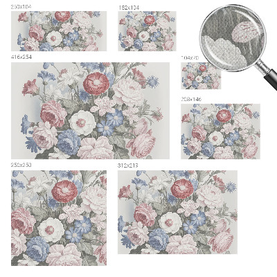 Papel mural texturado decorativo ramo colorido