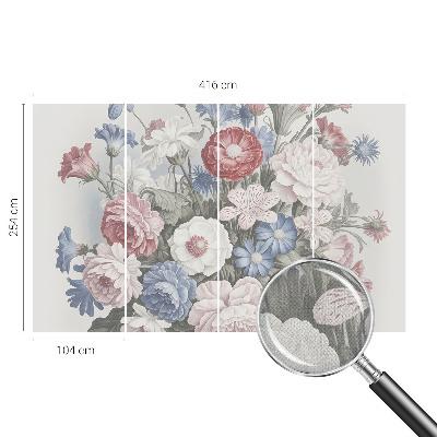 Papel mural texturado decorativo ramo colorido