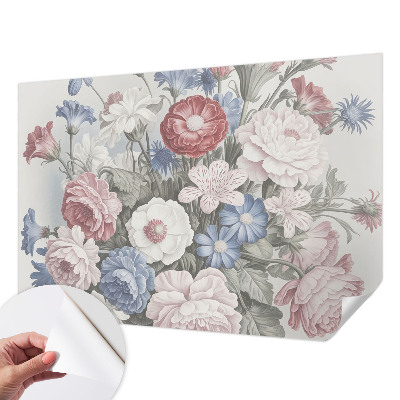 Papel mural texturado decorativo ramo colorido