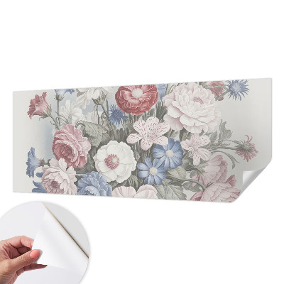 Papel mural texturado decorativo ramo colorido