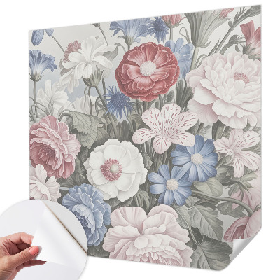 Papel mural texturado decorativo ramo colorido