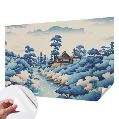 Mural de pared con estampado hermoso con un motivo de naturaleza pacífica