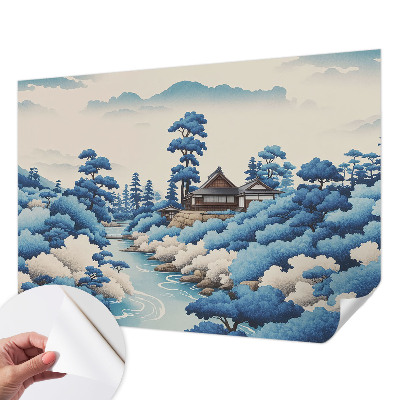 Mural de pared con estampado hermoso con un motivo de naturaleza pacífica