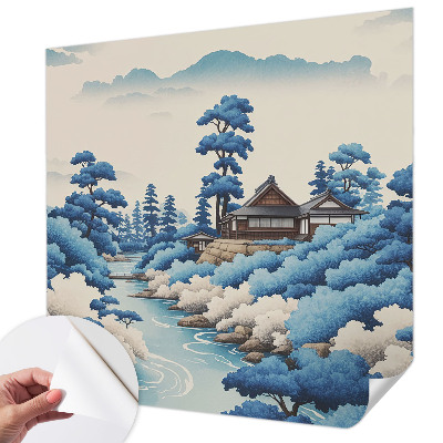 Mural de pared con estampado hermoso con un motivo de naturaleza pacífica