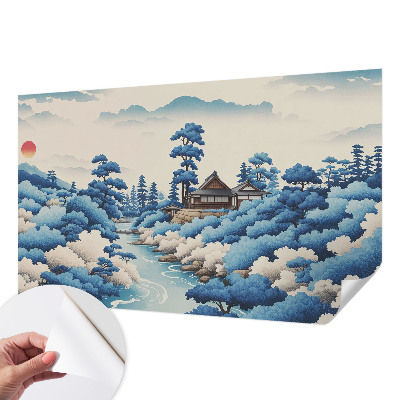 Mural de pared con estampado hermoso con un motivo de naturaleza pacífica