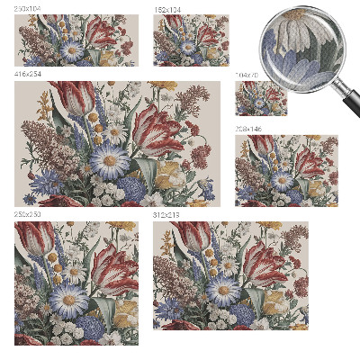 Papel mural texturado decorativo ramo de flores