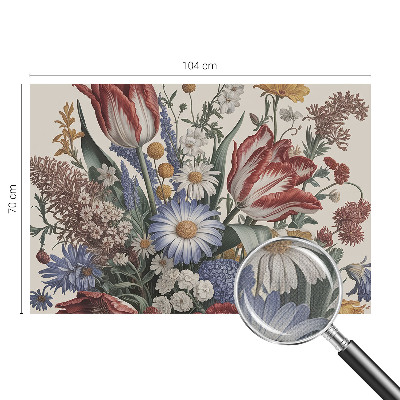 Papel mural texturado decorativo ramo de flores