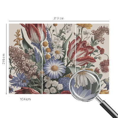 Papel mural texturado decorativo ramo de flores