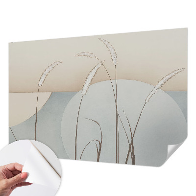 Fotomural decorativo para cabecero de cama con diseño de hierbas suaves