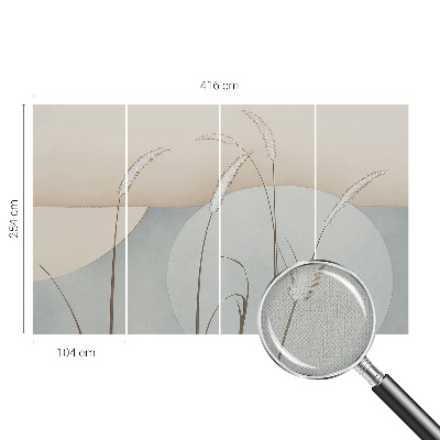 Fotomural decorativo para cabecero de cama con diseño de hierbas suaves