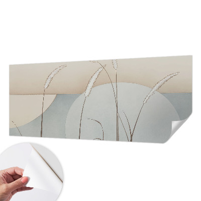 Fotomural decorativo para cabecero de cama con diseño de hierbas suaves