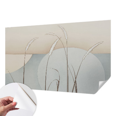 Fotomural decorativo para cabecero de cama con diseño de hierbas suaves