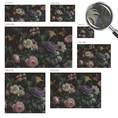 Mural de pared con estampado hermoso con un motivo floral elegante