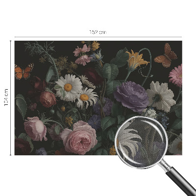 Mural de pared con estampado hermoso con un motivo floral elegante