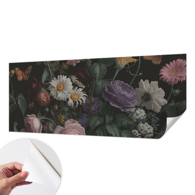 Mural de pared con estampado hermoso con un motivo floral elegante