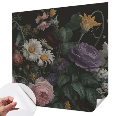 Mural de pared con estampado hermoso con un motivo floral elegante