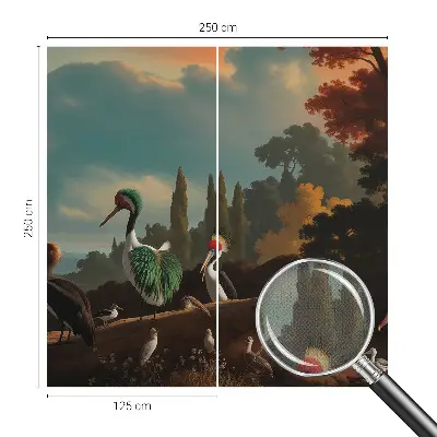 Papel mural con patrón decorativo con motivo de pájaros pintorescos