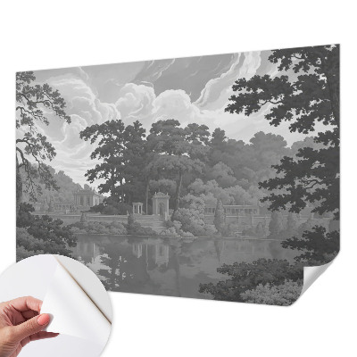 Papel mural texturado decorativo con diseño de paisaje natural