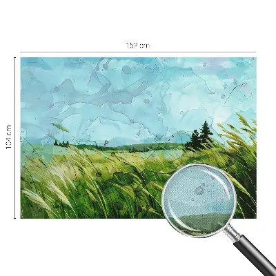 Papel mural texturado decorativo con motivo de paisajes verdes