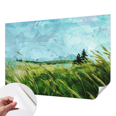 Papel mural texturado decorativo paisajes verdes