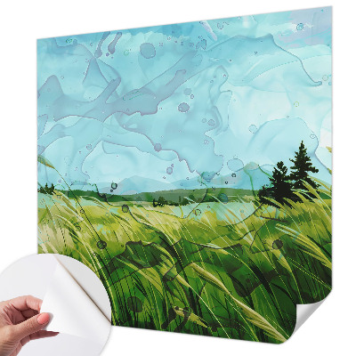Papel mural texturado decorativo paisajes verdes