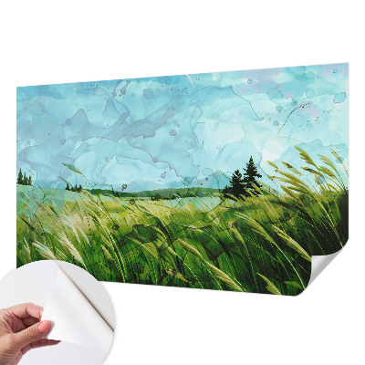 Papel mural texturado decorativo paisajes verdes