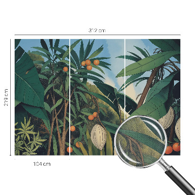 Papel mural texturado decorativo con diseño de selva tropical