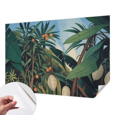 Papel mural texturado decorativo con diseño de selva tropical