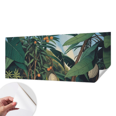 Papel mural texturado decorativo con diseño de selva tropical