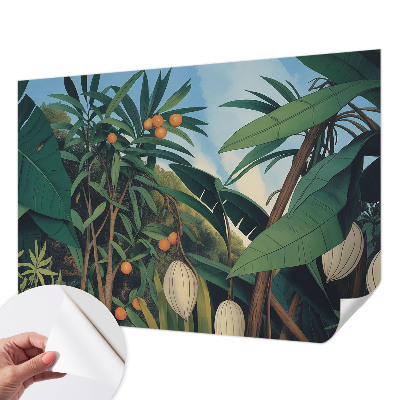 Papel mural texturado decorativo con diseño de selva tropical