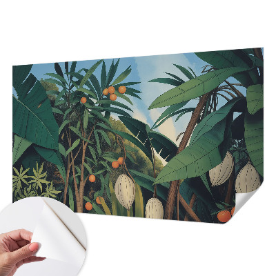 Papel mural texturado decorativo con diseño de selva tropical